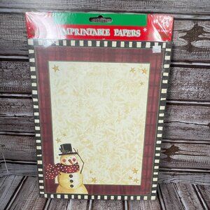 AMSCAN 25 Sheets Impreintable Papers Stationery Printer Papter Snowman Holiday